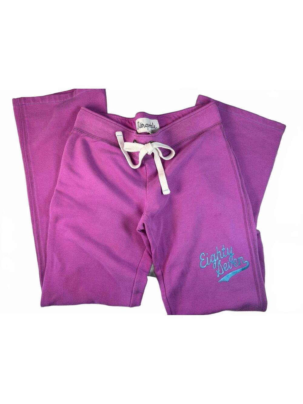 Vtg Y2K Aéropostale "Eighty Seven" Low-Rise Flare Sweatpants - Magenta Pink S/P